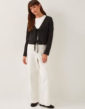 Tina Tie Front Cardigan, Black (BLACK), large