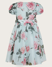 Rosaline Flower Print Organza Dress, Green (SAGE), large