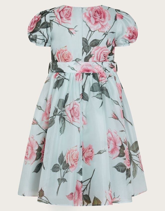 Rosaline Flower Print Organza Dress, Green (SAGE), large