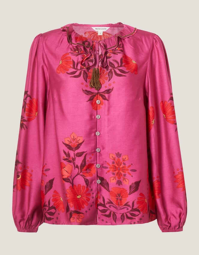 Koa Floral Print Blouse, Pink (PINK), large