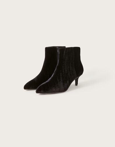 Velvet Ankle Boots, Black (BLACK), large