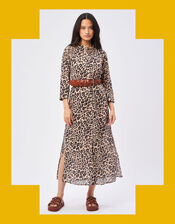 Petite Mendigote Leopard Print Dress, Camel (BEIGE), large