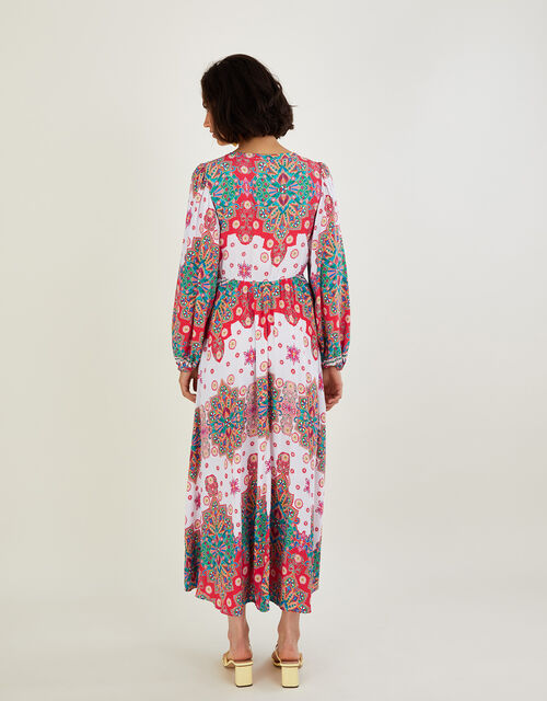 Joanie Print Wrap Dress, Ivory (IVORY), large