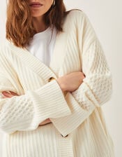 Opal Oversized Knit Cardigan, Ivory (IVORY), large
