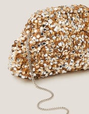 Kira Sequin Clutch Bag, Gold (GOLD), large