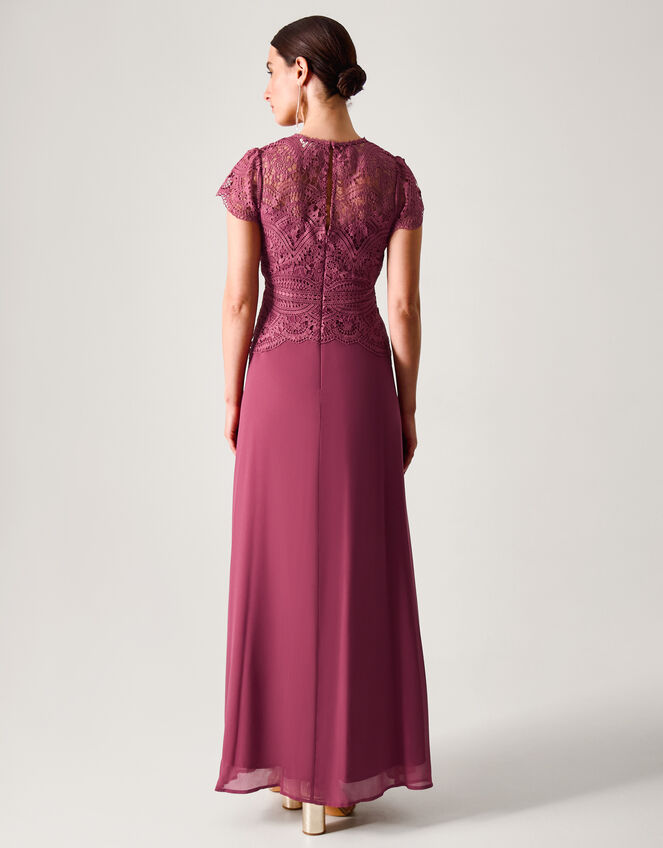 Monica Lace Bridesmaid Dress, DARK PINK, large