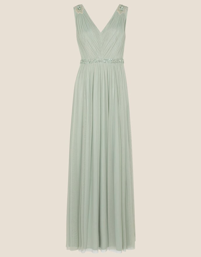 Miranda Dark Green Belt Buckles Maxi Dress main image 0