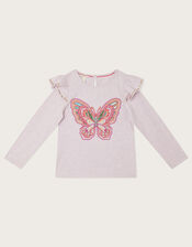 Butterfly Long Sleeve Top, Purple (LILAC), large