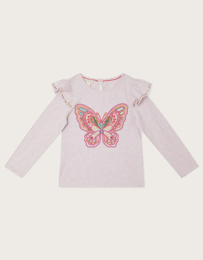 Butterfly Long Sleeve Top, Purple (LILAC), large