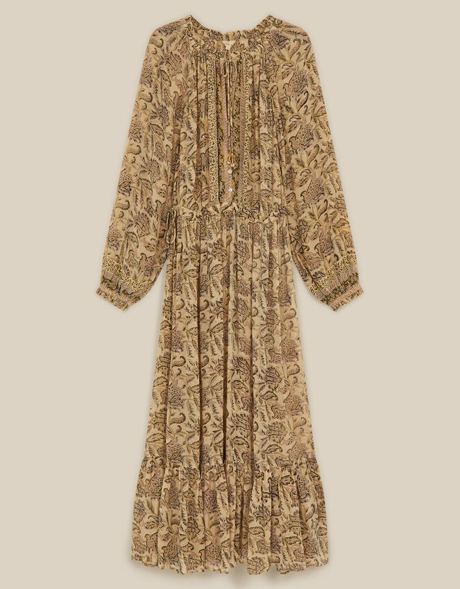 East Odette Hand-Woodblock Print Midi Dress, Multi (MULTI), large
