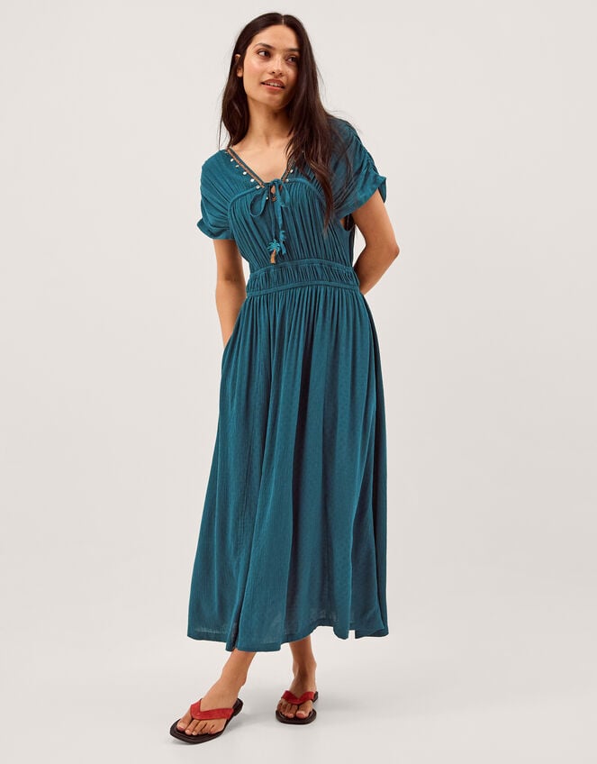 Sophia Embellished Midi Dress, Teal (TEAL), large