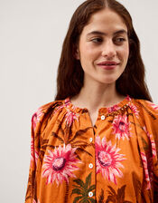 Fallon Floral Print Blouse , Orange (ORANGE), large