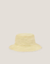 Baby Floral Embroidered Bucket Hat, Yellow (LEMON), large