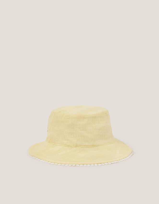 Baby Floral Embroidered Bucket Hat, Yellow (LEMON), large
