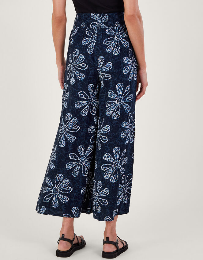 Batik Print Floral Trousers in LENZING™ ECOVERO™ Blue | Beachwear ...