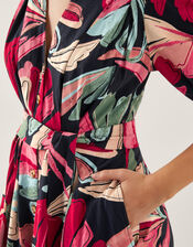 Jemima Floral Midi Shirt Dress, Red (RED), large