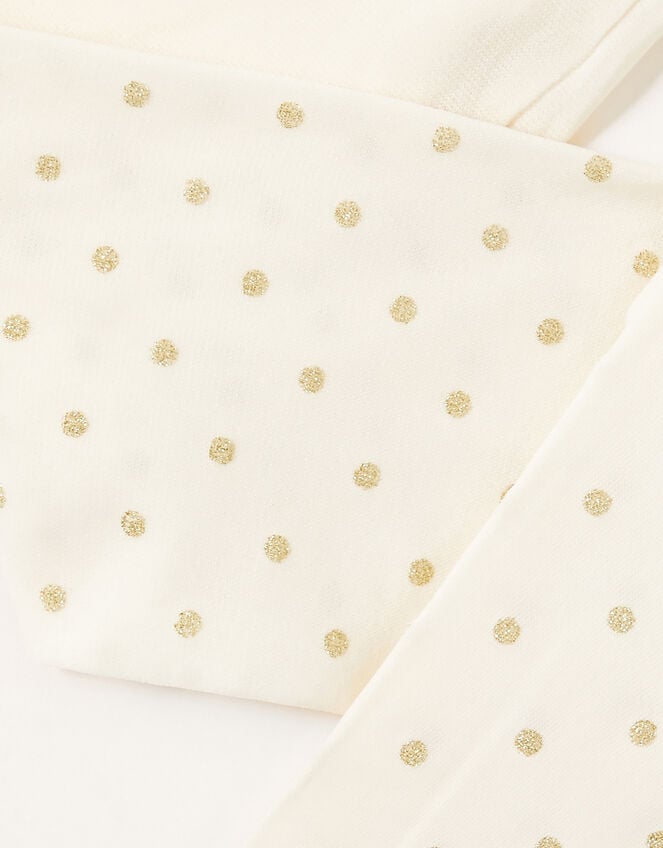 Baby 40 Denier Glitter Spot Tights, Gold (GOLD), large