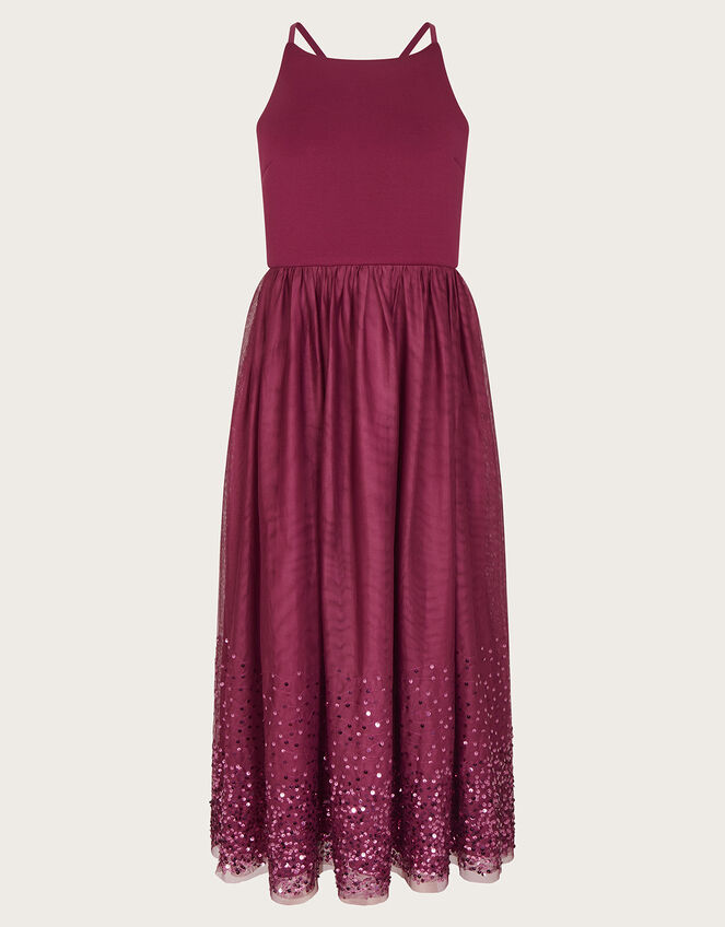 Sequin Scuba Prom Maxi Dress Red | Girls' Dresses | Monsoon UK.