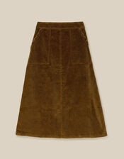 Malika Corduroy Midi Skirt, Green (CHARTREUSE), large