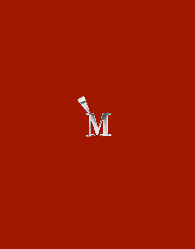 Anna and Nina Sterling Silver M Initial Necklace Charm, , large