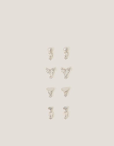 4-Pack Bridesmaid Pearl Clip-On Earrings, , large