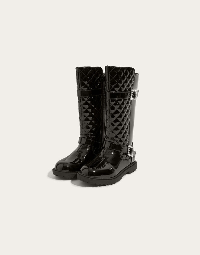 Diamante Riding Boots, Black (BLACK), large