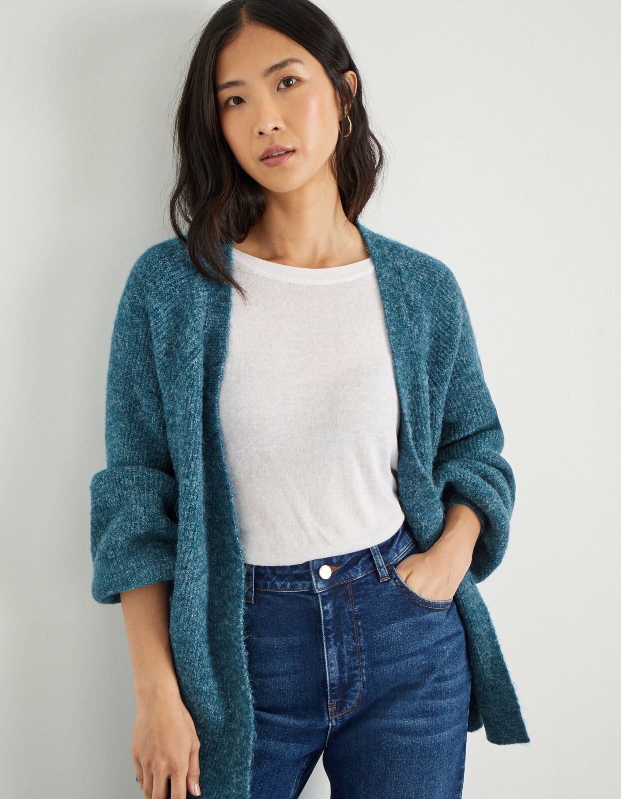 Teal cardigan sale womens