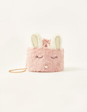 Pearly Fluffy Bunny Pouch Bag, , large