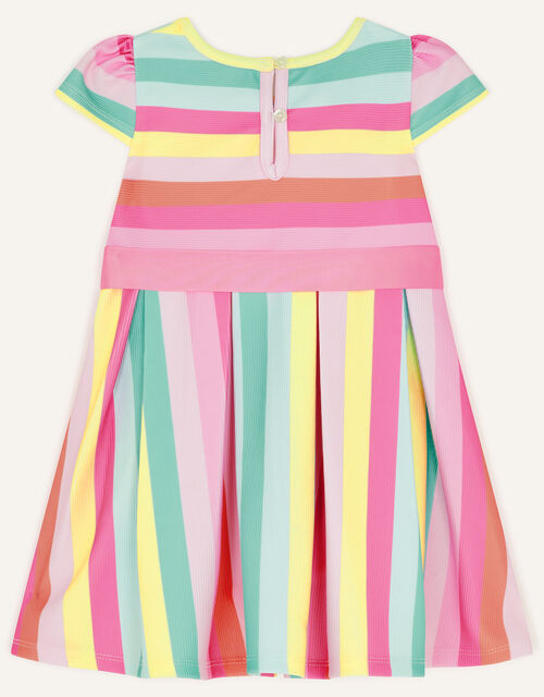 Baby Ponte Bright Stripe Dress, Multi (MULTI), large