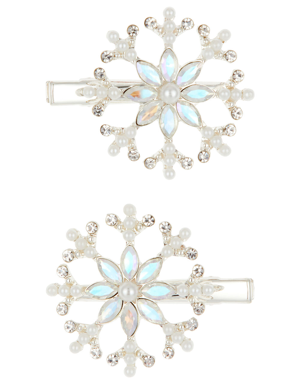Cosmic Frost Crystal Snowflake Hair Clips Girls' Hair Accessories