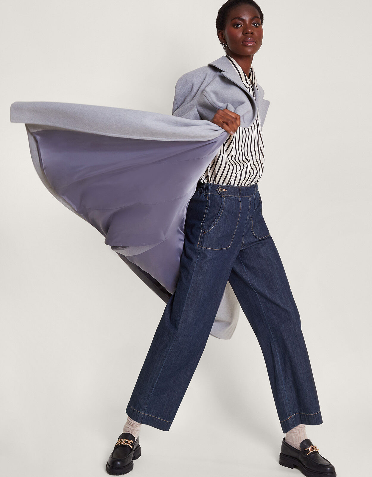 Wide leg sales pull on jeans