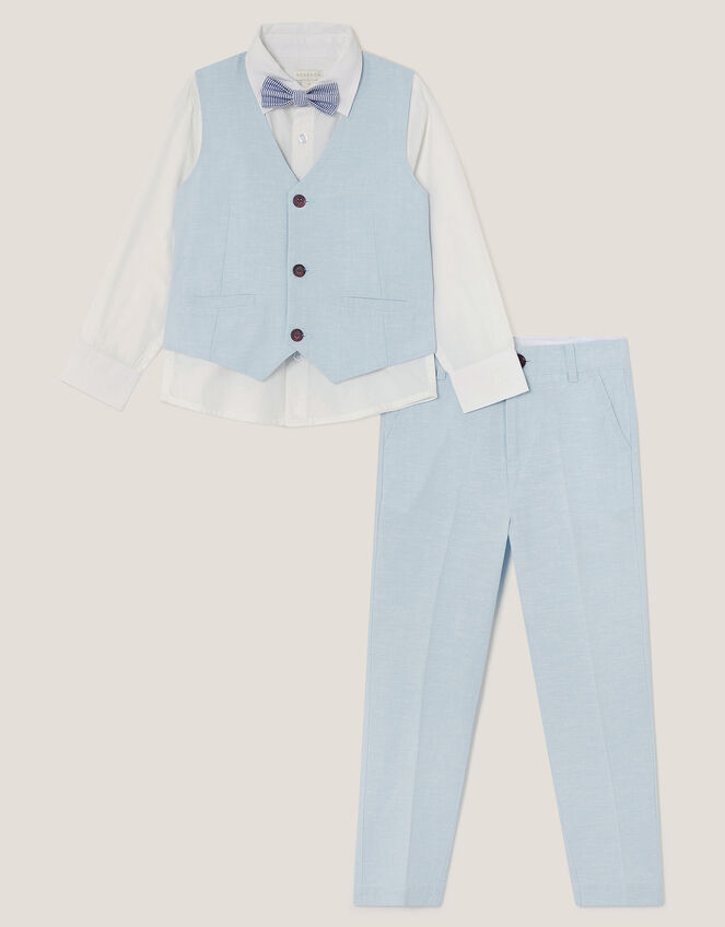 4-Piece Suit Set with Bow, Blue (BLUE), large