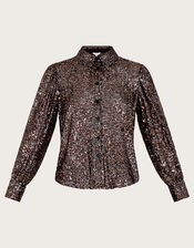 Megan Sequin Shirt, Silver (SILVER), large