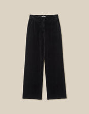 Mila Velvet Straight Leg Trousers, Black (BLACK), large