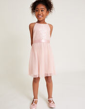 Keita Embellished Plisse Dress, Pink (PINK), large