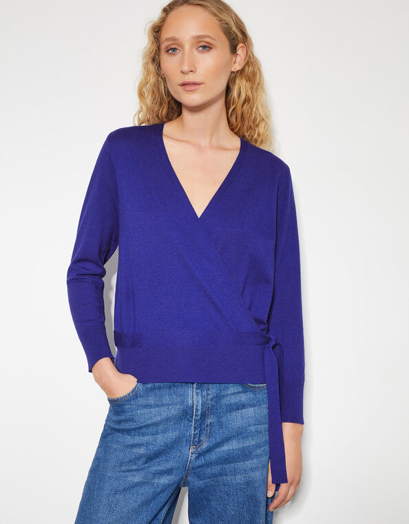Riley Wrap Jumper, Blue (COBALT), large