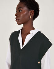 Billie Button Side Tabard, Black (BLACK), large