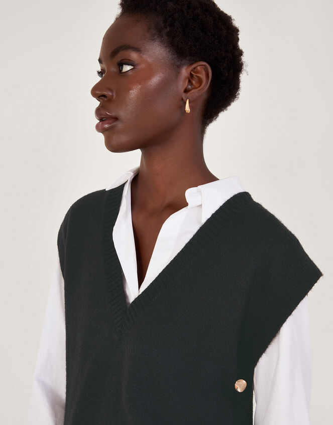Billie Button Side Tabard, Black (BLACK), large