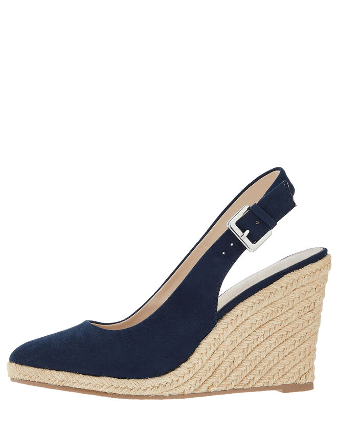 Sasha Sling-Back Espadrille Wedges, Blue (NAVY), large
