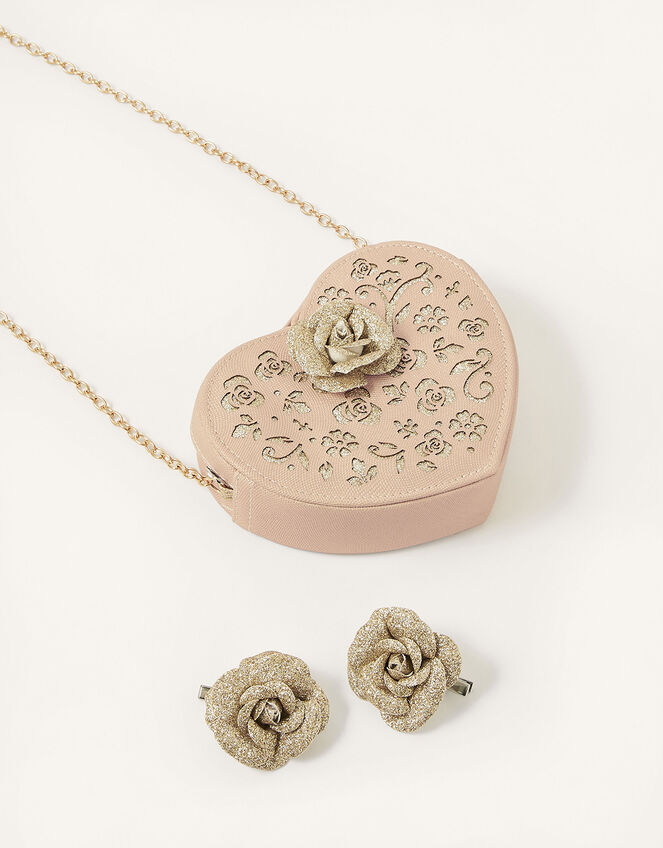 Lucy Love Filigree Heart Bag and Hair Clip Set, , large