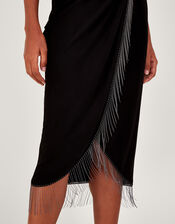 Fawn Fringe Dress, Black (BLACK), large