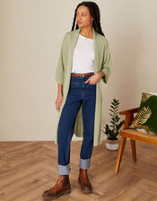 Sari Longline Shawl Cardigan in Recycled Polyester, Gold (GOLD), large