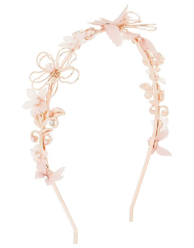 Abilene Flower and Butterfly Headband, , large