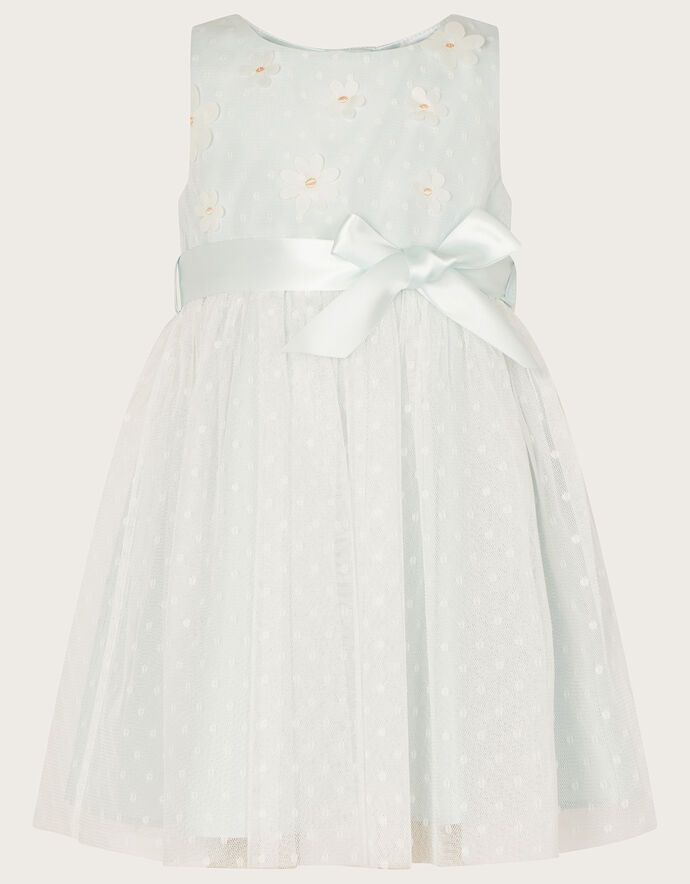 Baby Polka Dot Daisy Dress Blue