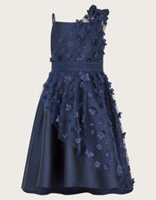 Lauren Asymmetrical Floral Dress, Blue (NAVY), large