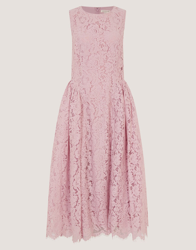 Lydia Sleeveless Lace Midi Dress Pink