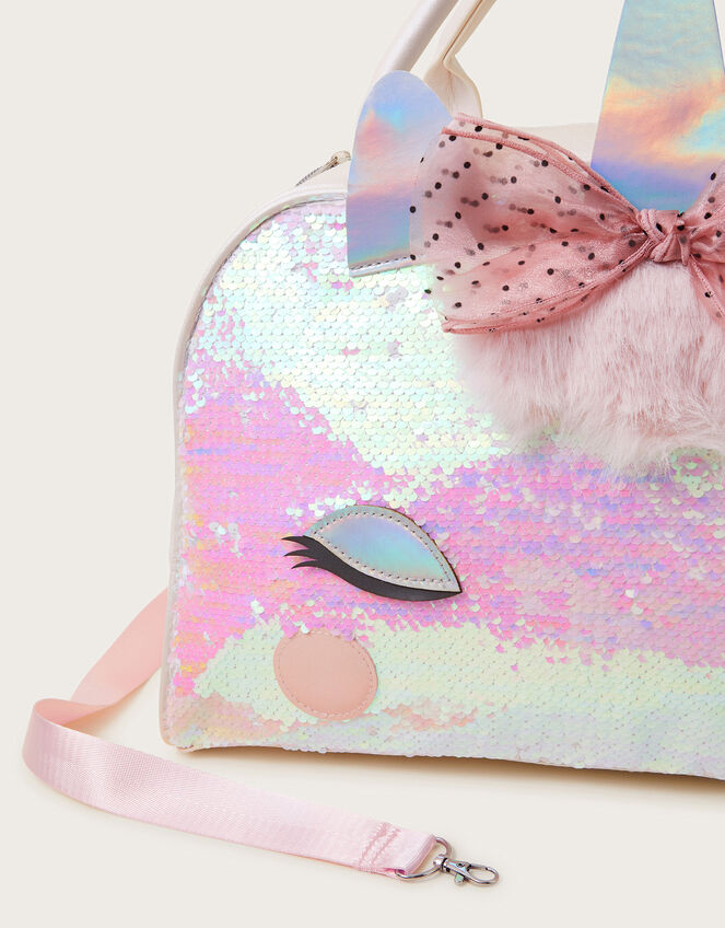 Sequin Unicorn Weekender Bag, , large