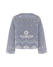 East Quilted Velvet Jacket, Grey (GREY), large