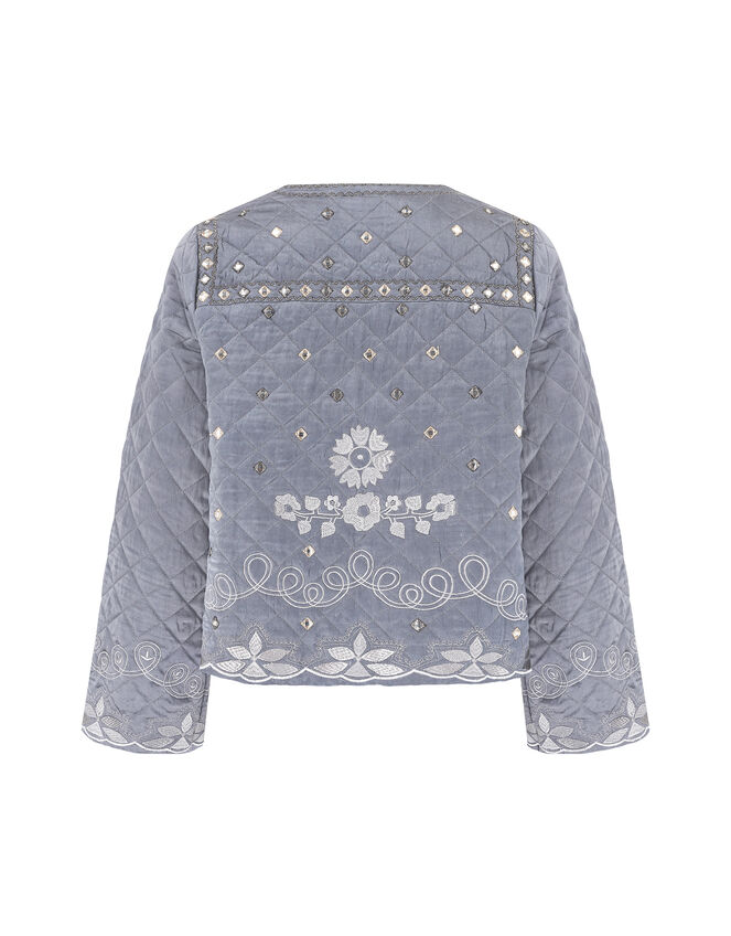 East Quilted Velvet Jacket, Grey (GREY), large