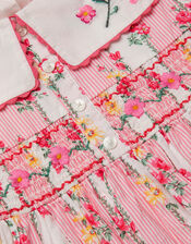 Baby Floral Stripe Square Collar Dress, Pink (PINK), large